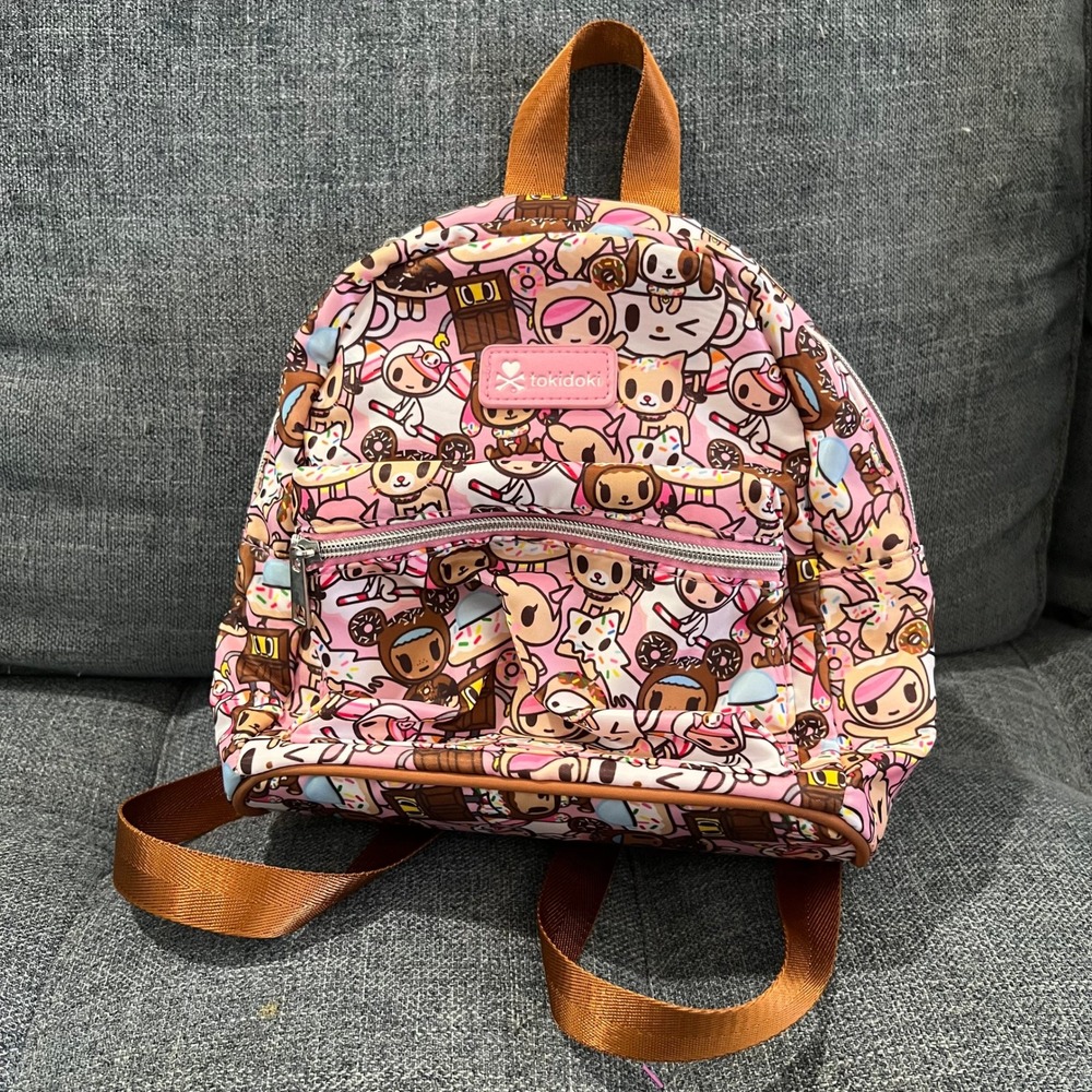 Tokidoki Donutella and Friends Pink Mini Backpack Kawaii Sweet Treats Print